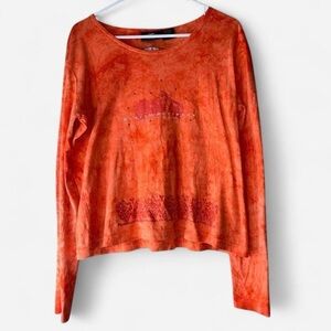 Harley-Davidson 100 Years Orange Tie-Dye Rhinestone Graphic T-Shirt Vintage XL